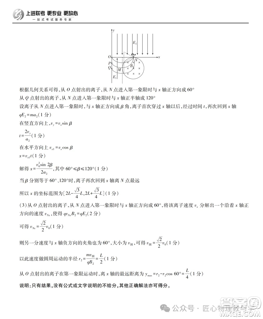 江西省2025上進(jìn)聯(lián)考高二年級(jí)期末考試物理試卷答案