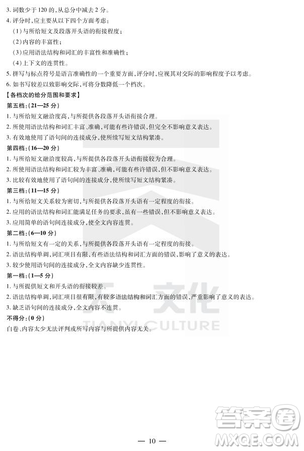 天一大聯(lián)考南陽六校2025年高二7月期末考試英語答案