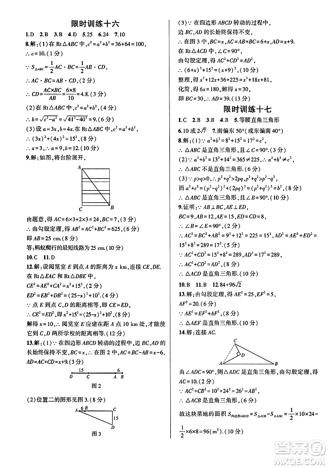 安徽大學(xué)出版社2025年徽文文化假期總動(dòng)員暑假必刷題八年級(jí)數(shù)學(xué)全冊(cè)北師大版答案